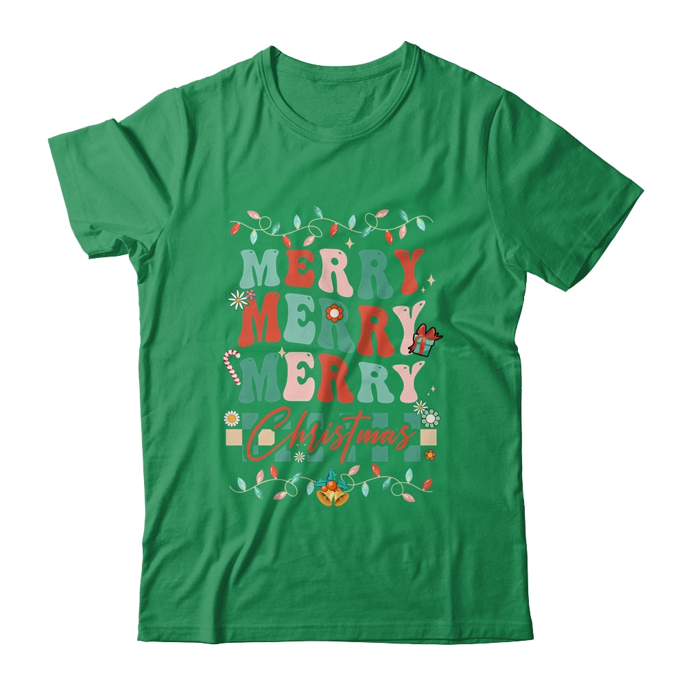 Retro Groovy Merry Christmas Family Matching Xmas Shirt & Sweatshirt | teecentury