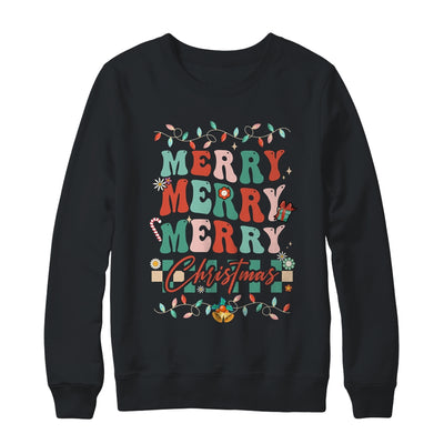 Retro Groovy Merry Christmas Family Matching Xmas Shirt & Sweatshirt | teecentury