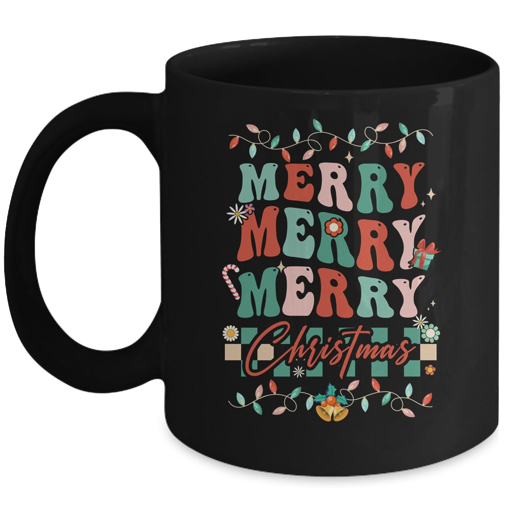 Retro Groovy Merry Christmas Family Matching Xmas Mug | teecentury