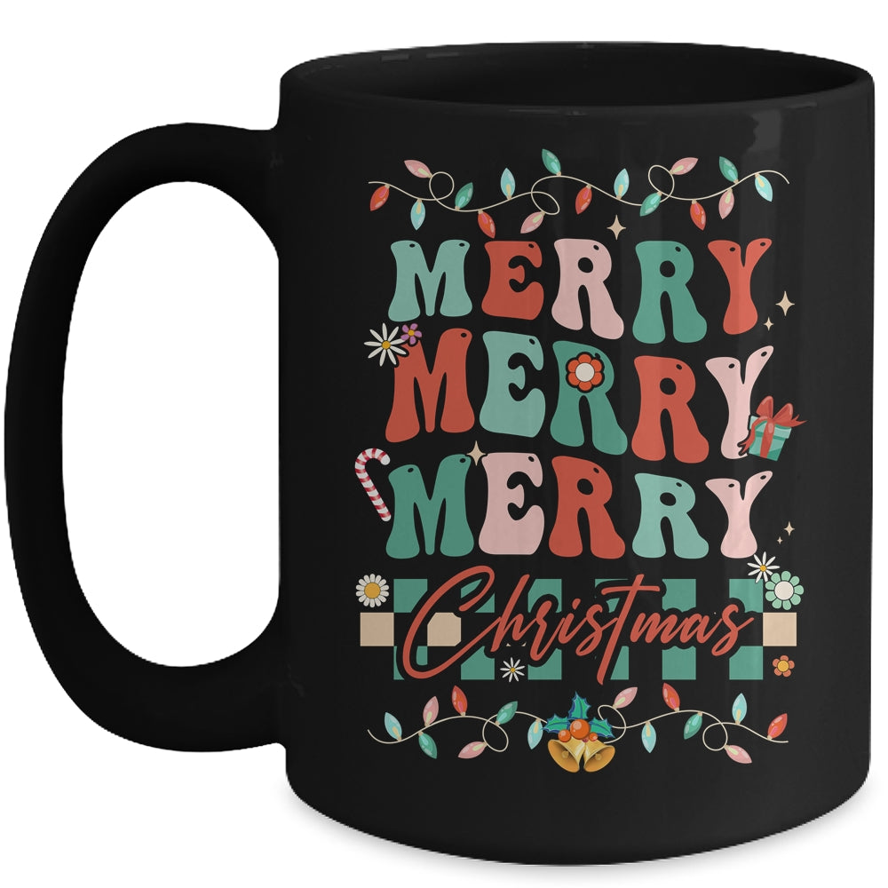 Retro Groovy Merry Christmas Family Matching Xmas Mug | teecentury