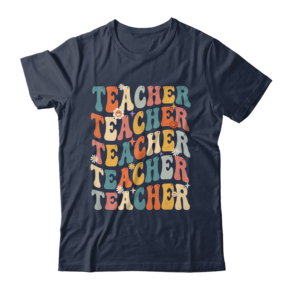 Retro Groovy Teacher Inspirational Happy Back to School Shirt & Hoodie | teecentury