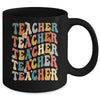 Retro Groovy Teacher Inspirational Happy Back to School Mug | teecentury