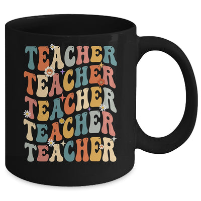 Retro Groovy Teacher Inspirational Happy Back to School Mug | teecentury