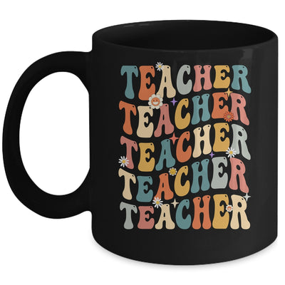 Retro Groovy Teacher Inspirational Happy Back to School Mug | teecentury