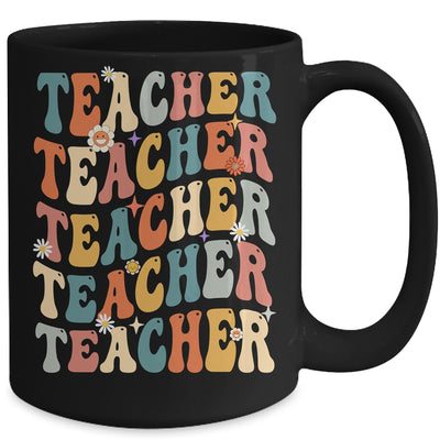 Retro Groovy Teacher Inspirational Happy Back to School Mug | teecentury