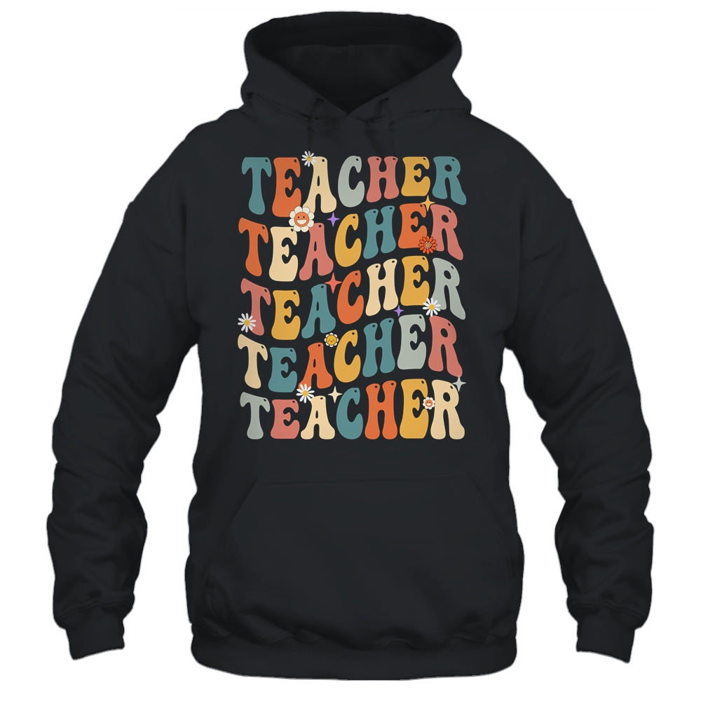 Retro Groovy Teacher Inspirational Happy Back to School Shirt & Hoodie | teecentury