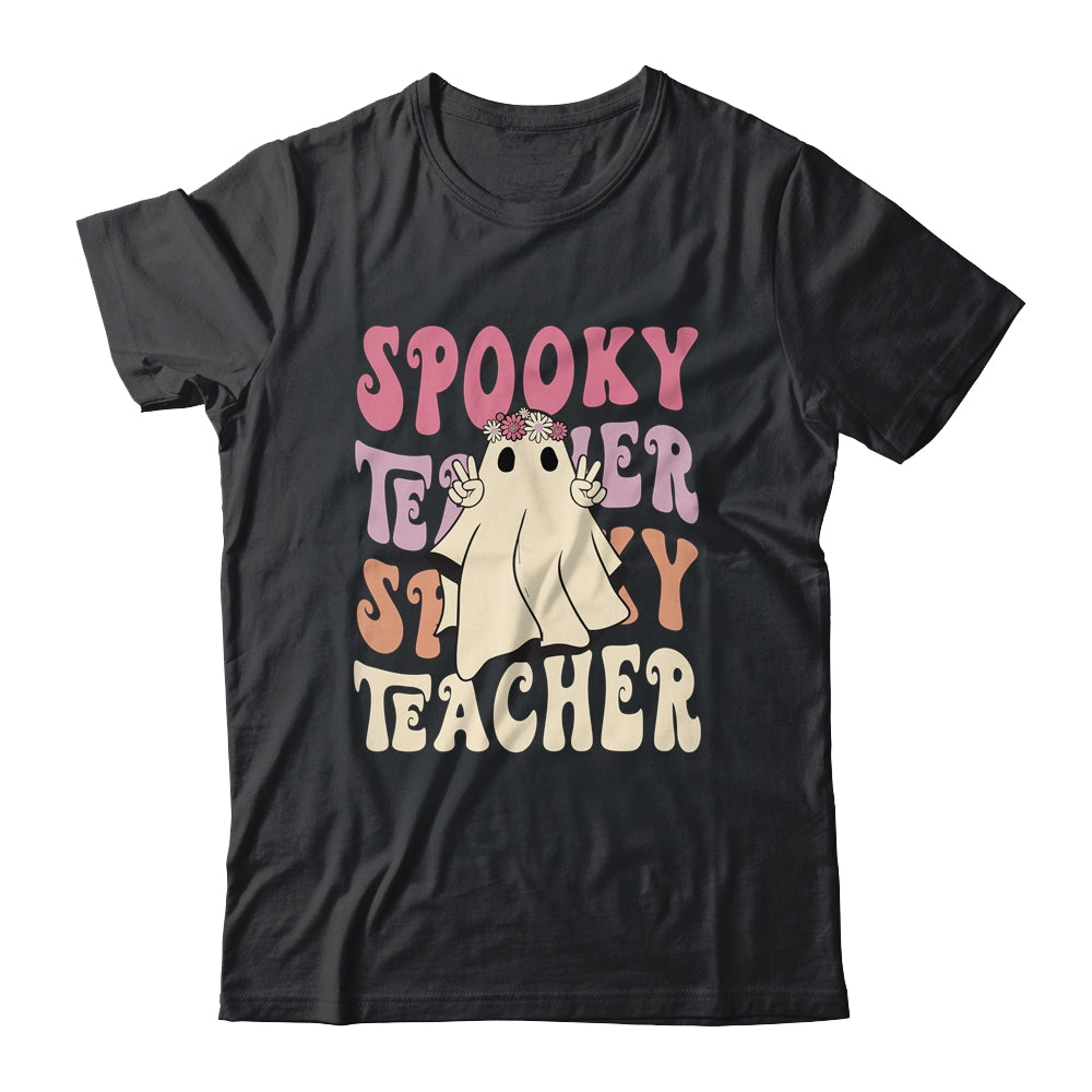 Retro Hippie Halloween Cute Ghost Spooky Season Funny Shirt & Hoodie | teecentury