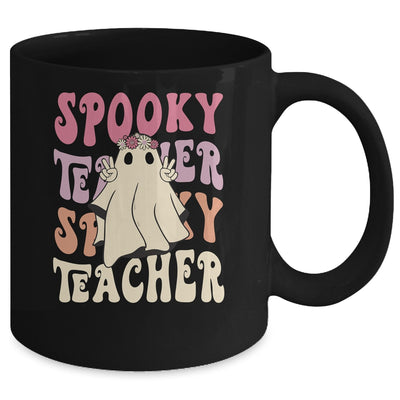 Retro Hippie Halloween Cute Ghost Spooky Season Funny Mug | teecentury