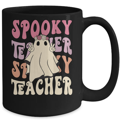 Retro Hippie Halloween Cute Ghost Spooky Season Funny Mug | teecentury