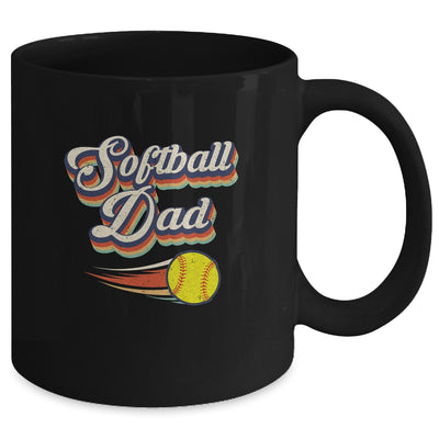 Retro Softball Dad Funny Vintage Softball Dad Father's Day Mug Coffee Mug | Teecentury.com