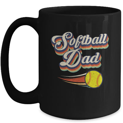 Retro Softball Dad Funny Vintage Softball Dad Father's Day Mug Coffee Mug | Teecentury.com