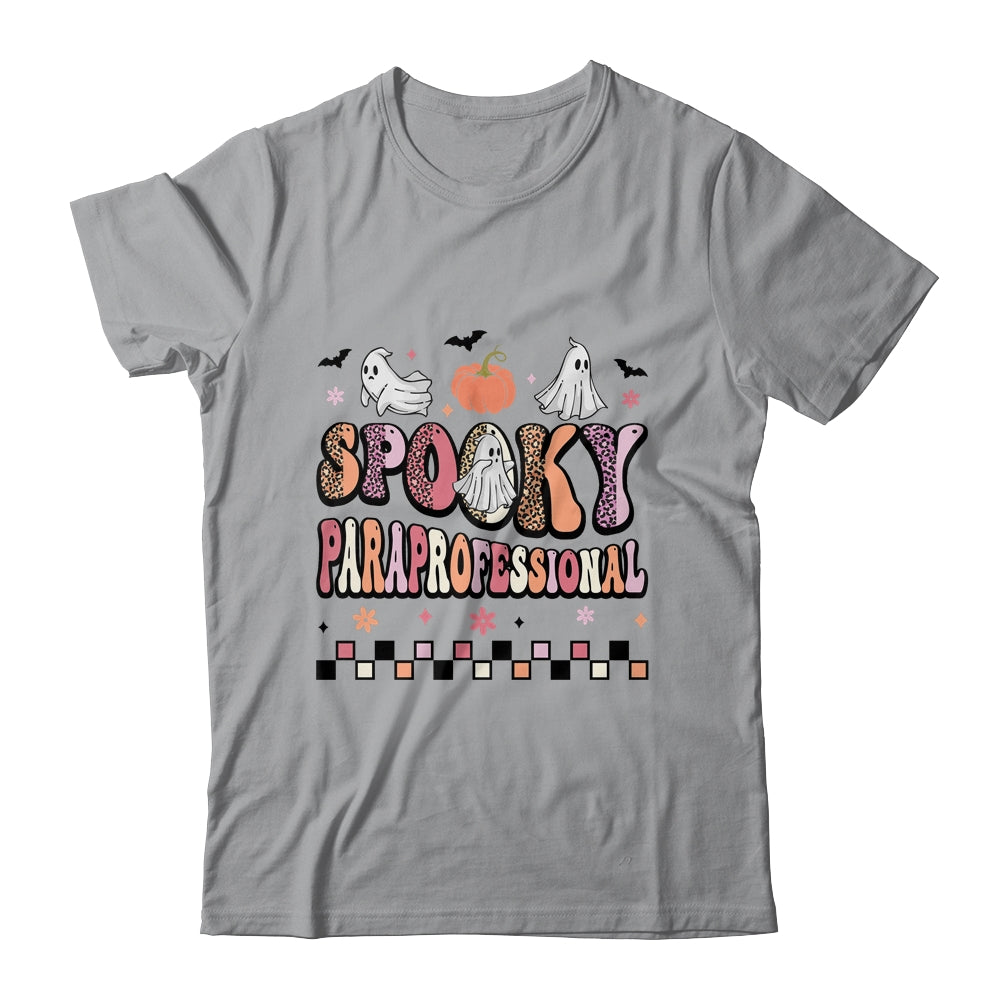 Retro Spooky Paraprofessional Cute Ghost Teacher Halloween Shirt & Hoodie | teecentury