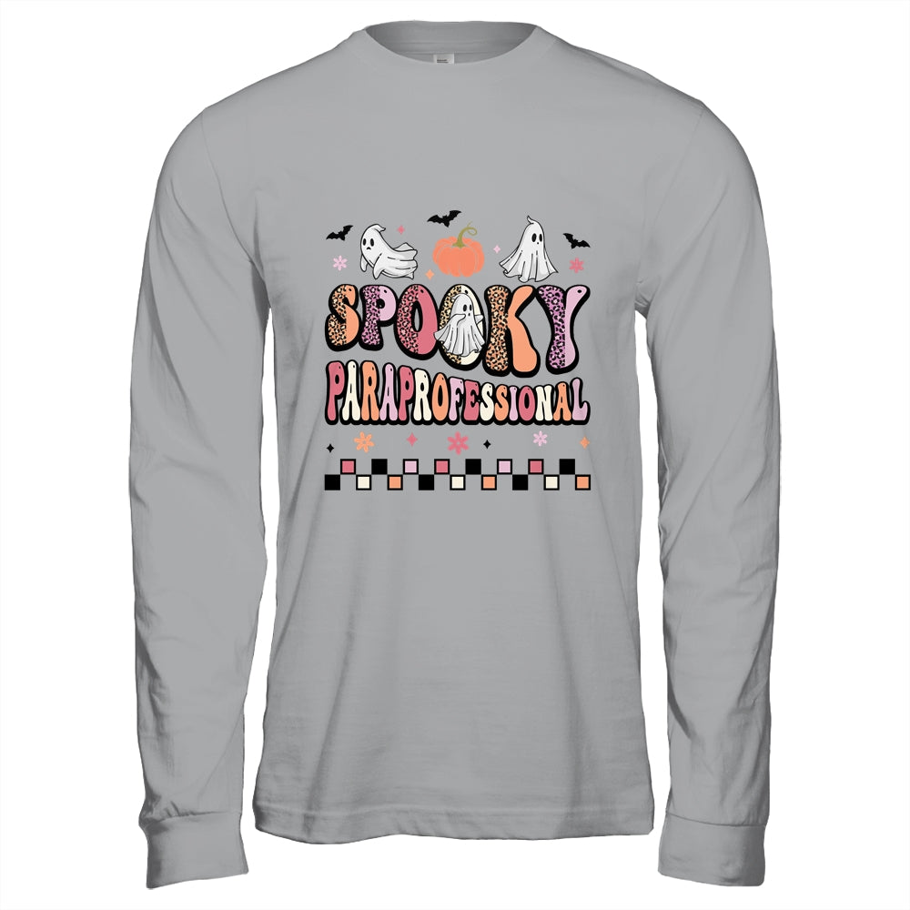 Retro Spooky Paraprofessional Cute Ghost Teacher Halloween Shirt & Hoodie | teecentury