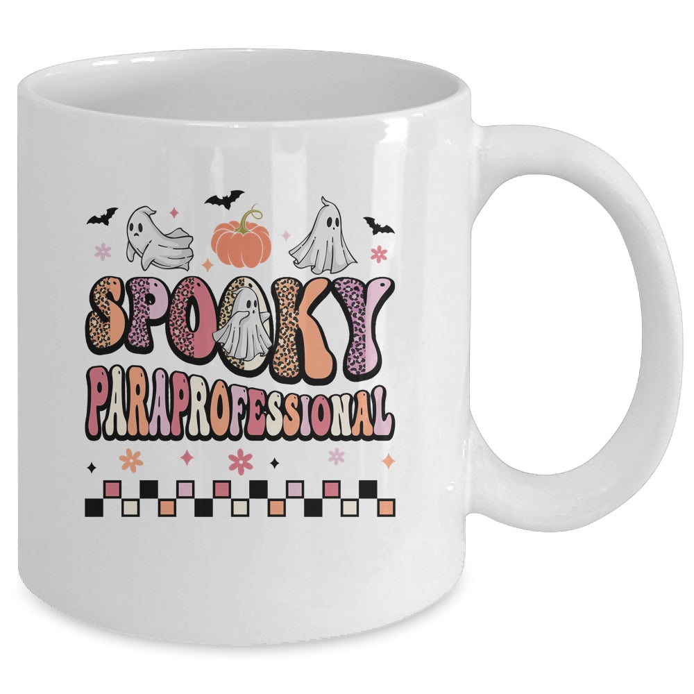 Retro Spooky Paraprofessional Cute Ghost Teacher Halloween Mug | teecentury