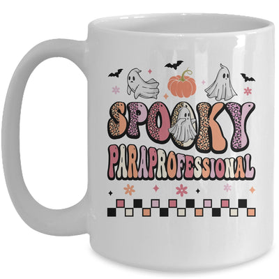 Retro Spooky Paraprofessional Cute Ghost Teacher Halloween Mug | teecentury
