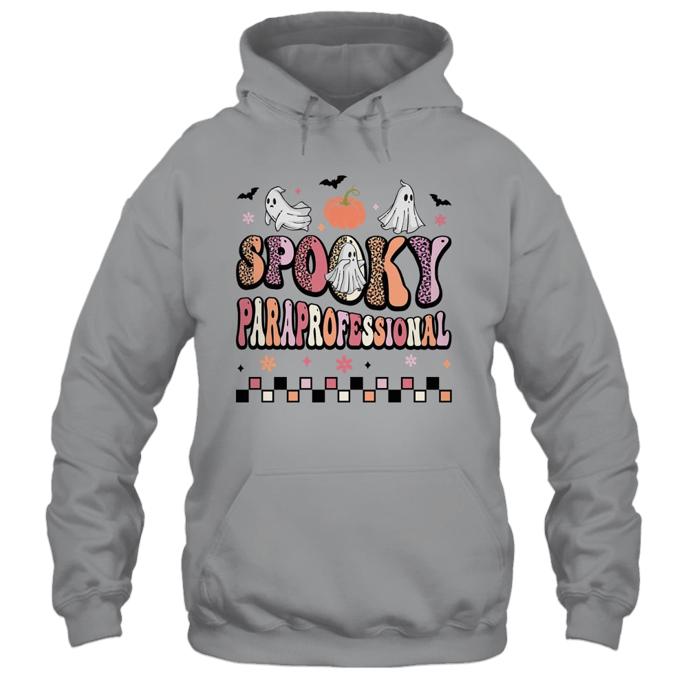Retro Spooky Paraprofessional Cute Ghost Teacher Halloween Shirt & Hoodie | teecentury