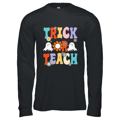 Retro Trick Or Teach Ghost Teacher Halloween Costume Groovy Shirt & Hoodie | teecentury