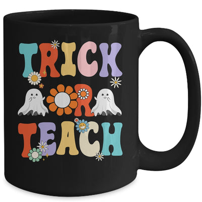 Retro Trick Or Teach Ghost Teacher Halloween Costume Groovy Mug | teecentury