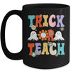 Retro Trick Or Teach Ghost Teacher Halloween Costume Groovy Mug | teecentury