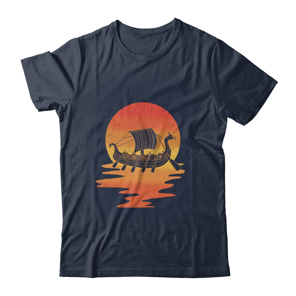 Retro Viking Ship Cool Water Sunset Ancient Norse T-Shirt & Hoodie | Teecentury.com