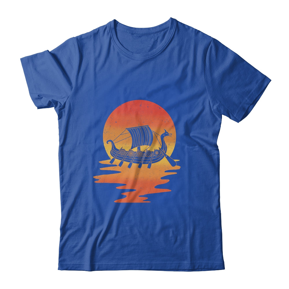 Retro Viking Ship Cool Water Sunset Ancient Norse T-Shirt & Hoodie | Teecentury.com
