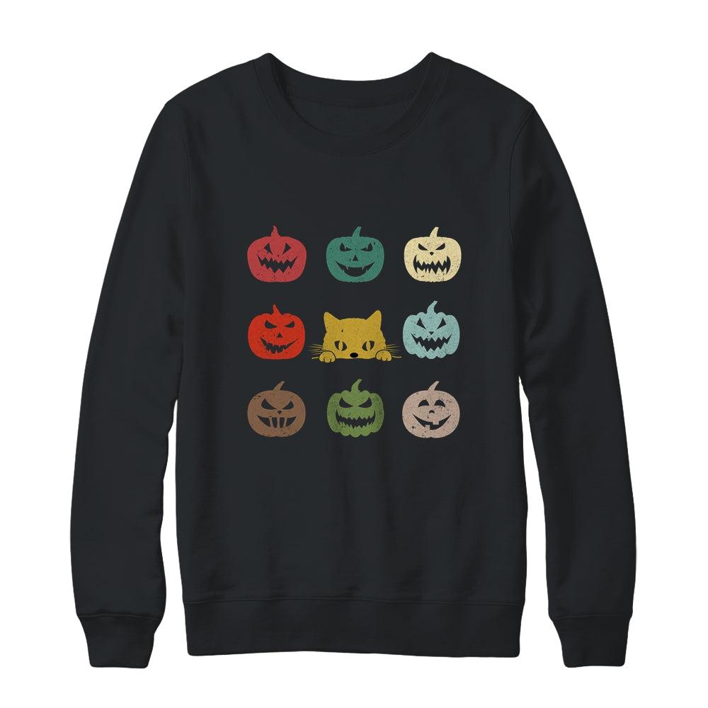 Retro Vintage Cat Pumpkin Halloween Costume T-Shirt & Sweatshirt | Teecentury.com