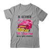 Ribbon Truck In October We Wear Pink Breast Cancer Awareness T-Shirt & Hoodie | Teecentury.com