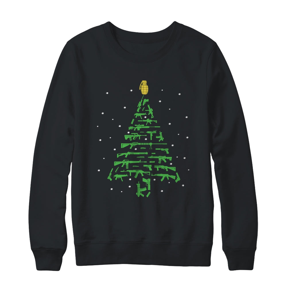 Rifle Weapon Gun Christmas Tree For Weapon Patriots T-Shirt & Sweatshirt | Teecentury.com