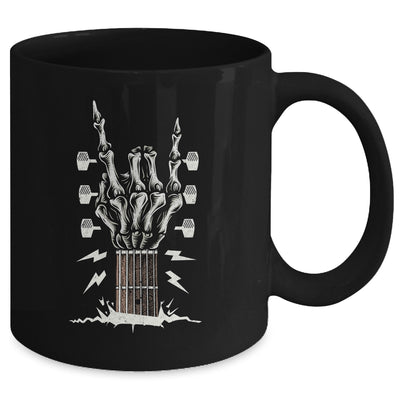 Rock On Hand Guitar Roll Skeleton Hand Music Lovers Mug | teecentury