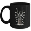 Rock On Hand Guitar Roll Skeleton Hand Music Lovers Mug | teecentury