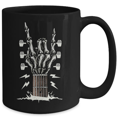 Rock On Hand Guitar Roll Skeleton Hand Music Lovers Mug | teecentury