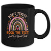 Rock The Test Day Don't Stress Testing Rainbow Teacher Mug | teecentury