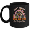 Rock The Test Day Don't Stress Testing Rainbow Teacher Mug | teecentury