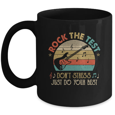 Rock The Test Dont Stress Test Day Funny Testing Day Teacher Mug | teecentury