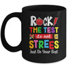 Rock The Test Teacher Test Day Testing Day Funny Teacher Mug | teecentury