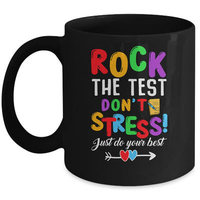 Rock The Test Teacher Test Day Testing Day Teacher Funny Mug | teecentury