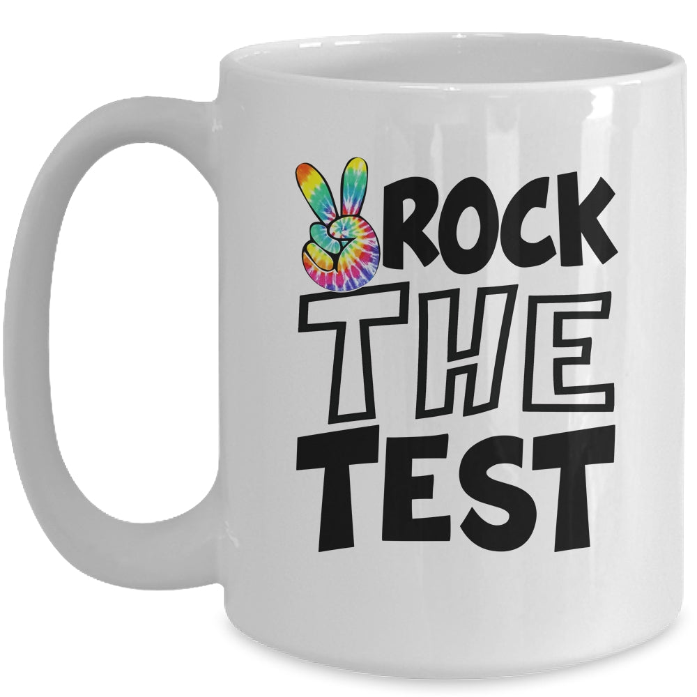 Rock The Test Teacher Test Day Testing Day Tie Dye Teacher Mug | teecentury