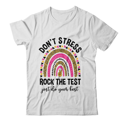 Rock The Test Test Day Teacher Testing Day Rainbow Leopard Shirt & Hoodie | teecentury