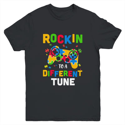 Rocking To A Different Tune Autism Awareness Gamer Kids Youth Youth Shirt | Teecentury.com