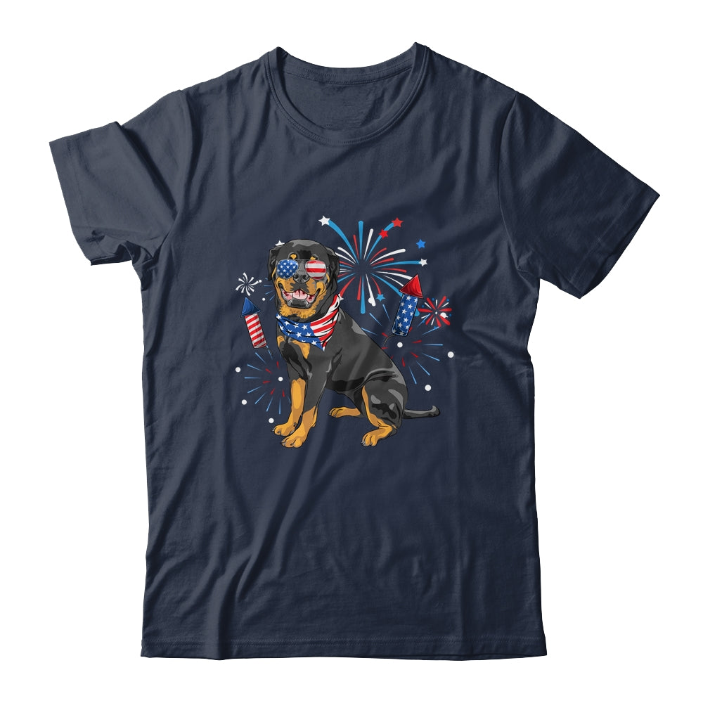 Rottweiler Dog American USA Flag 4th of July Men women Lover Shirt & Tank Top | teecentury