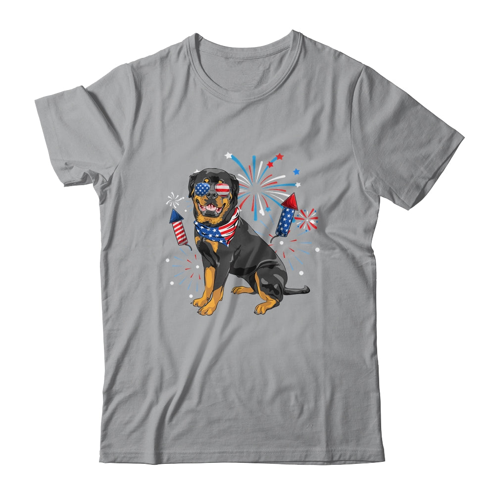 Rottweiler Dog American USA Flag 4th of July Men women Lover Shirt & Tank Top | teecentury