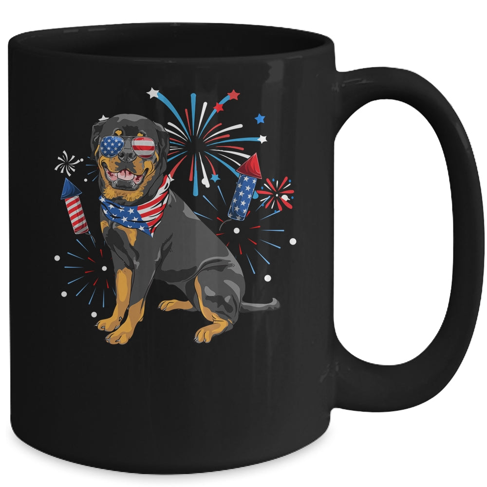 Rottweiler Dog American USA Flag 4th of July Men women Lover Mug | teecentury