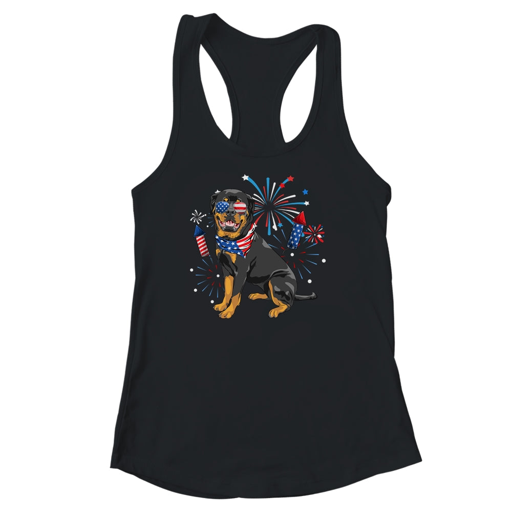Rottweiler Dog American USA Flag 4th of July Men women Lover Shirt & Tank Top | teecentury
