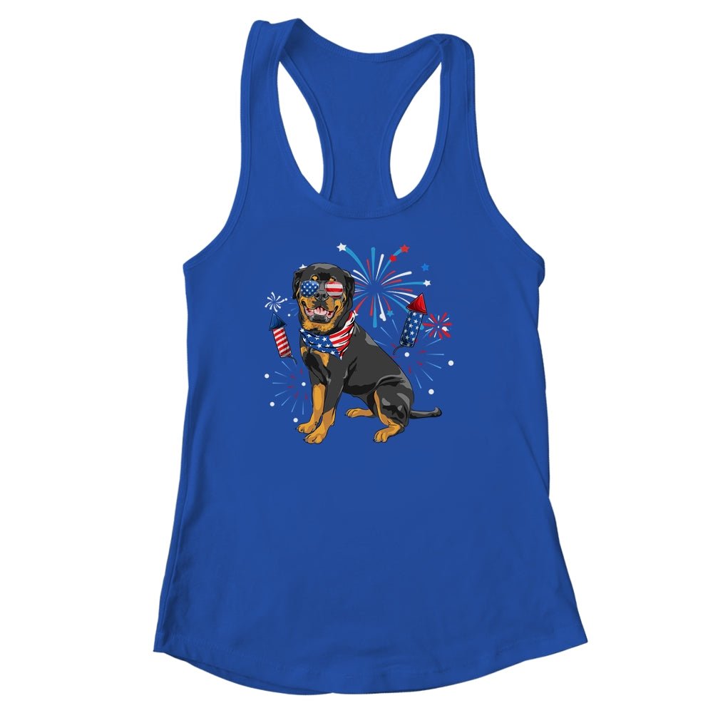 Rottweiler Dog American USA Flag 4th of July Men women Lover Shirt & Tank Top | teecentury