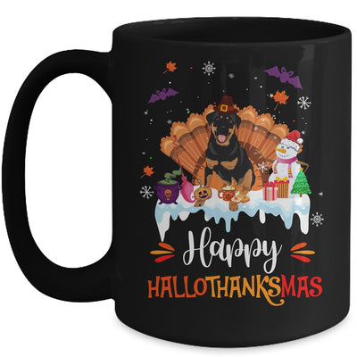 Rottweiler HalloThanksMas Halloween Thanksgiving Christmas Mug | teecentury