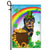 Rottweiler St Patrick's Day Dog Flag Funny Peeking Dog Wear Green Hat Golden Pot Coin Shamrock Rainbow Spring Banner for Home Decor | teecentury