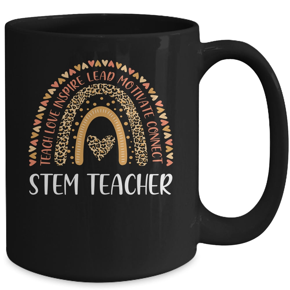 STEM Teacher Leopard Rainbow Mug Coffee Mug | Teecentury.com