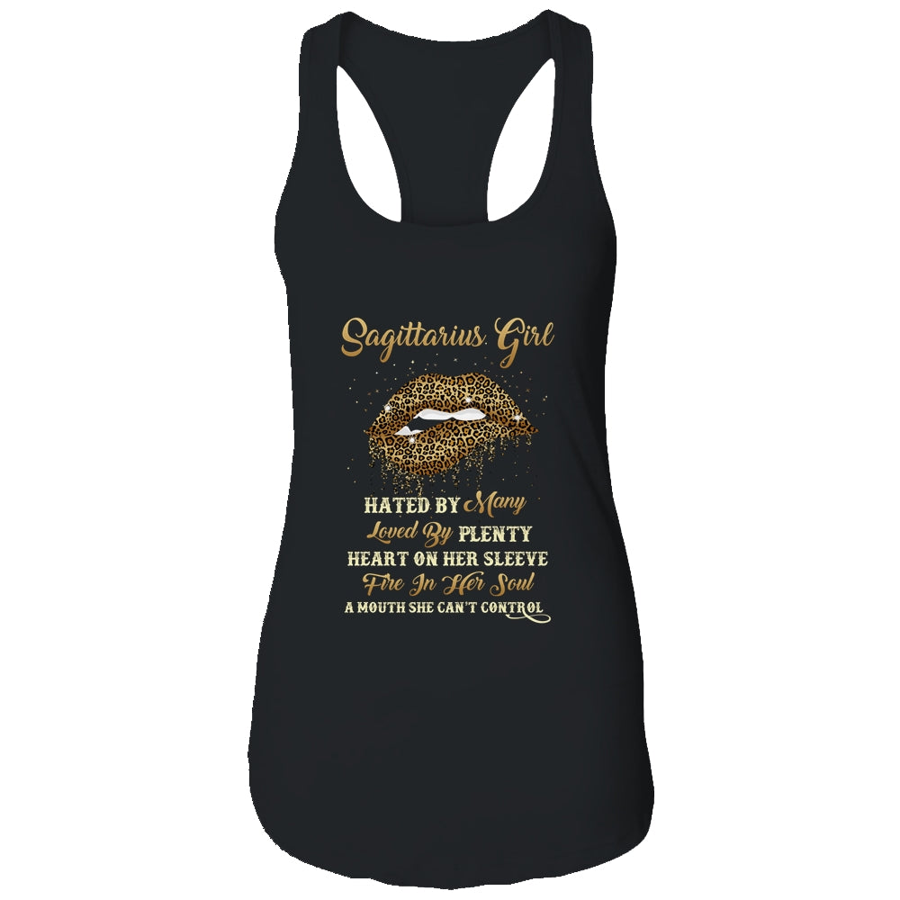 Sagittarius Girl Birthday Funny Leopard Lips Women T-Shirt & Tank Top | Teecentury.com