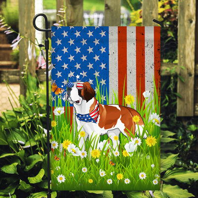 Saint Bernard American USA Flag 4th of July Dog Lover On Independence Day | teecentury