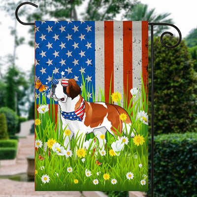 Saint Bernard American USA Flag 4th of July Dog Lover On Independence Day | teecentury